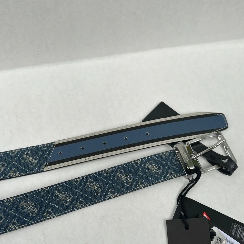 New Guess Men's Blue and Black Belt Bag SZ M
